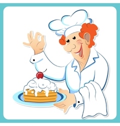 Chef with a cake Chef with a cake vector image
