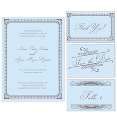 Vintage Wedding Frame Set vector image