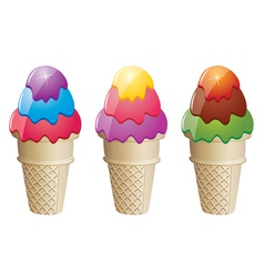 Colorful icecream cones vector image