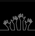 White line of hands vector image