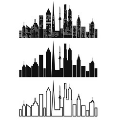 Black cityscape icons set Black cityscape icons set vector image