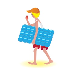 Air mattress boy vector image