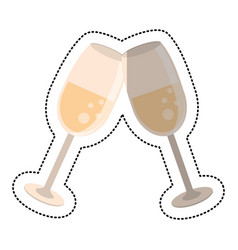 Wedding glass cups champagne Wedding glass cups champagne vector image
