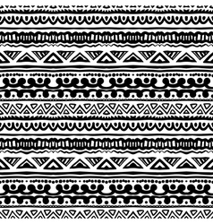 Striped ethnic pattern in black and white vector image