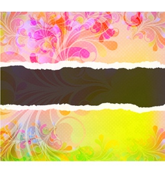 Torn cardboard with colorful swirls vector image