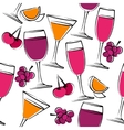 Seamless pattern with wine vector image
