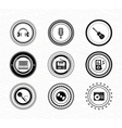 Set of vintage retro black labels music vector image