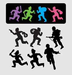 Running Silhouettes 2 vector image