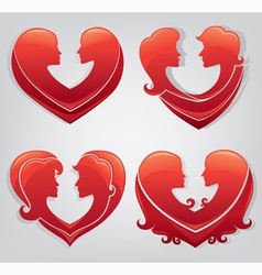 Stickers of love vector image