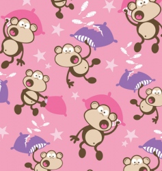 Pillow fighting monkeys vector image