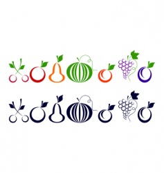 Berries and fruits vector image