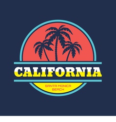 Santa Monica - beach vacation - badge vector image