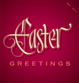 EASTER GREETINGS hand lettering vector image