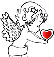 Angel with a heart vector image