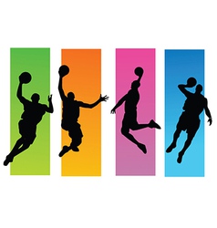 Basketballer silhouettes vector image