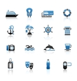 Travel vacation recreation icons set vector image
