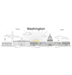 Collection of united states cityscapes washington Vector Image