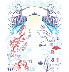 Notepad doodles vector image