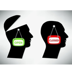 Conceptual of a man A person with an open head cov vector image