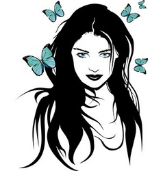 Girl with butterflies vector image