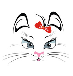 Funny cat with red bow vector image