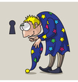 Little man and keyhole vector image
