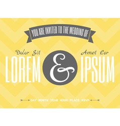Retro design wedding invitation template vector image