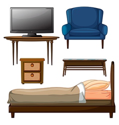 Wooden furnitures vector image