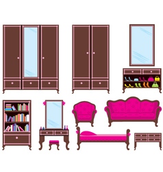 Set of furniture vector image
