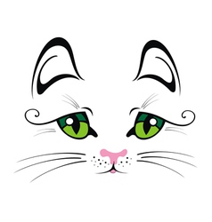 Cat with Green Eyes vector image