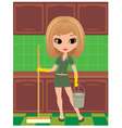 Girl cleans vector image