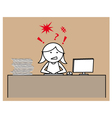 Office Lady Working vector image