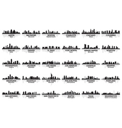 Incredible set of usa city skyline vector image