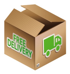 Box with free shipping icon vector image