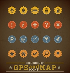 Retro Gps Icons vector image