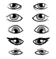 Doodle facial features eyes Doodle facial features eyes vector image