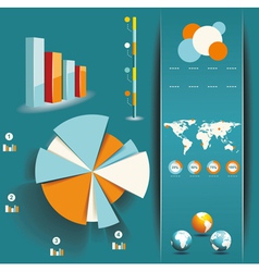 Set of Infographic Elements World Map and vector image
