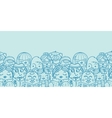 People in a crowd horizontal seamless pattern vector image