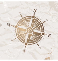 Vintage paper with compass rose vector image
