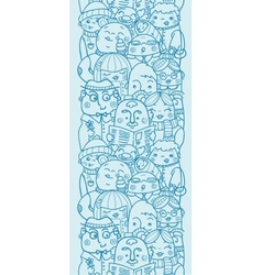 People in a crowd vertical seamless pattern vector image