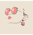 Beautiful woman in glasses with earring Beautiful woman in glasses with earring vector image