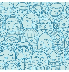 People in a crowd seamless pattern background vector image
