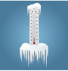 Frozen thermometer vector image