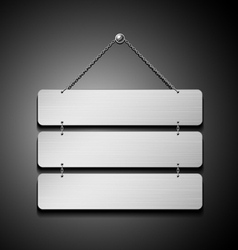Stainless steel plate empty with chain vector image