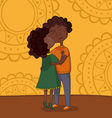 Multicultural boy and girl kissing vector image