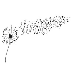 Dandelion with music notes vector image