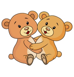 Cute bear embrace each other vector image