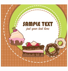 Cakes card vector image