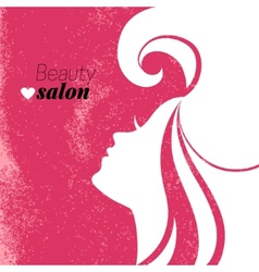Beautiful woman silhouette Beauty salon poster vector image