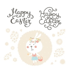Easter collection with bunny Easter collection with bunny vector image
